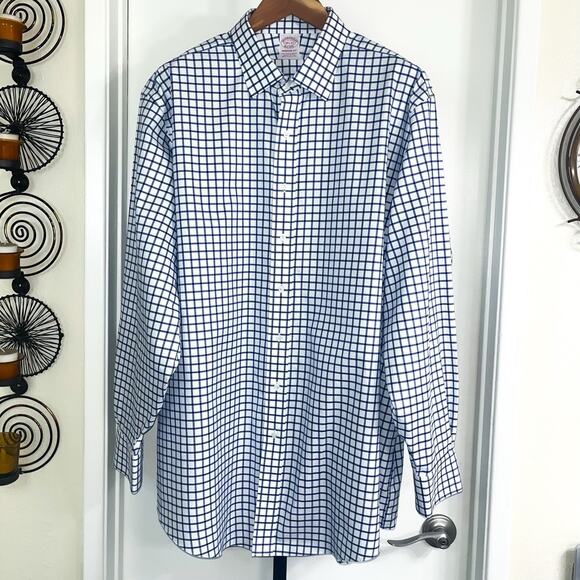 Brooks Brothers Other - Brooks Brothers Mens Madison Fit Button Front Shirt - Blue White Plaid, Size 2XL